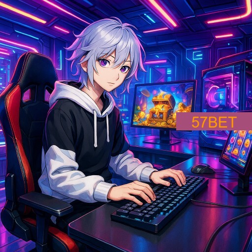 Imagem promocional da 57BET mostrando a plataforma e suas vantagens