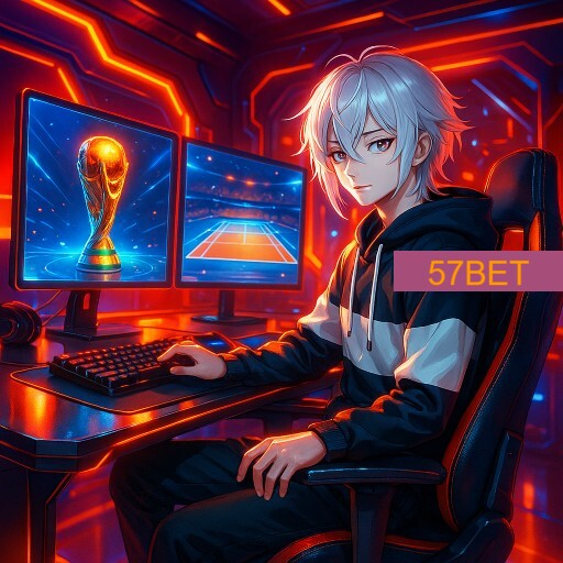 Imagem promocional da 57BET mostrando a plataforma e suas vantagens