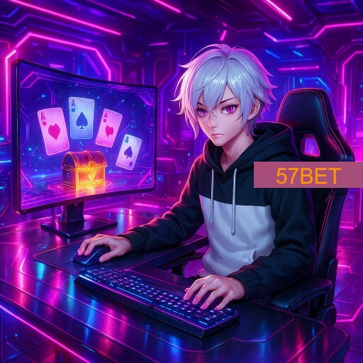 Imagem promocional da 57BET mostrando a plataforma e suas vantagens